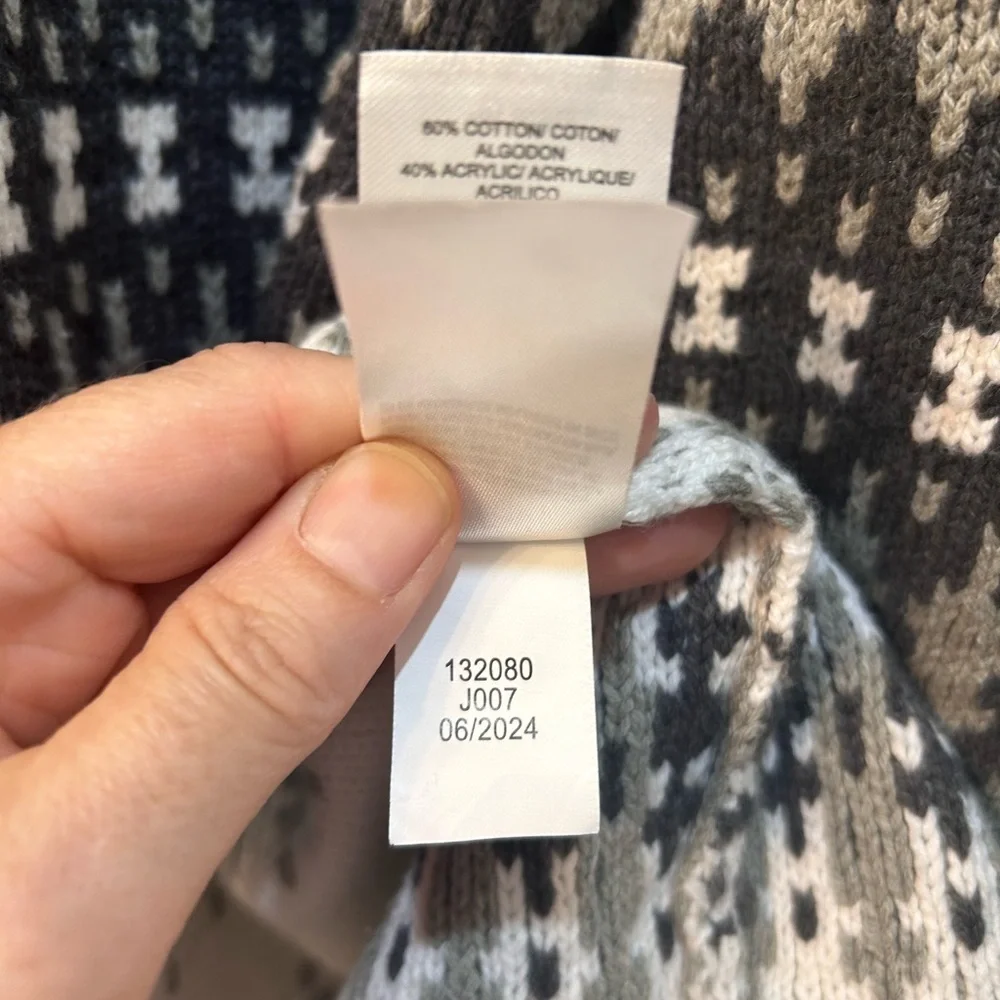 Lucky Brand Gray Striped Shawl Collar Cardigan Women Sz L‎ Boho Cozycore Comfort